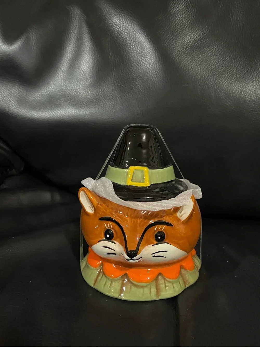 Thanksgiving Johanna Parker Pilgrim Fox Bowl with Lid